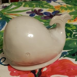 Ceramic Whale Trinket / Soap Dish - White